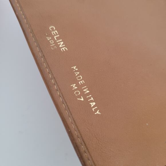 Celine Vintage Bifold Leather Beige Tan Wallet Medium Folding Card Bill Holder - Picture 5 of 13